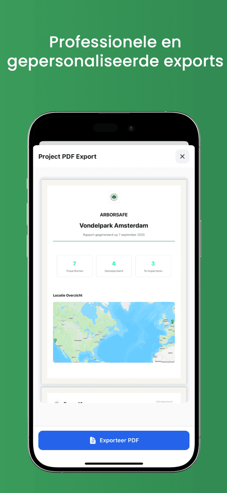 TreeInspect app - fotodocumentatie van boomgebreken