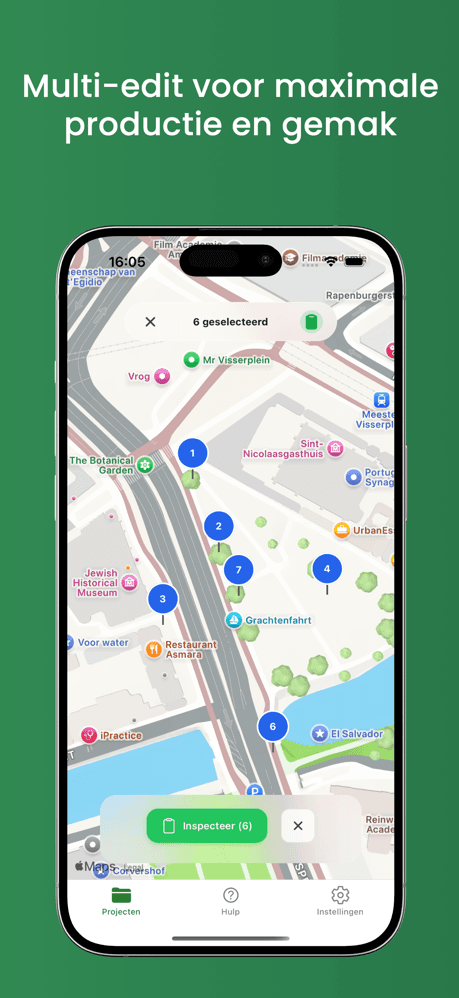 Screenshot van fotodocumentatie bomen met GPS-locatie en inspectiedatum in TreeInspect